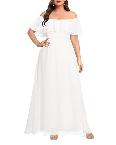 Pinup Fashion White Chiffon Maxi