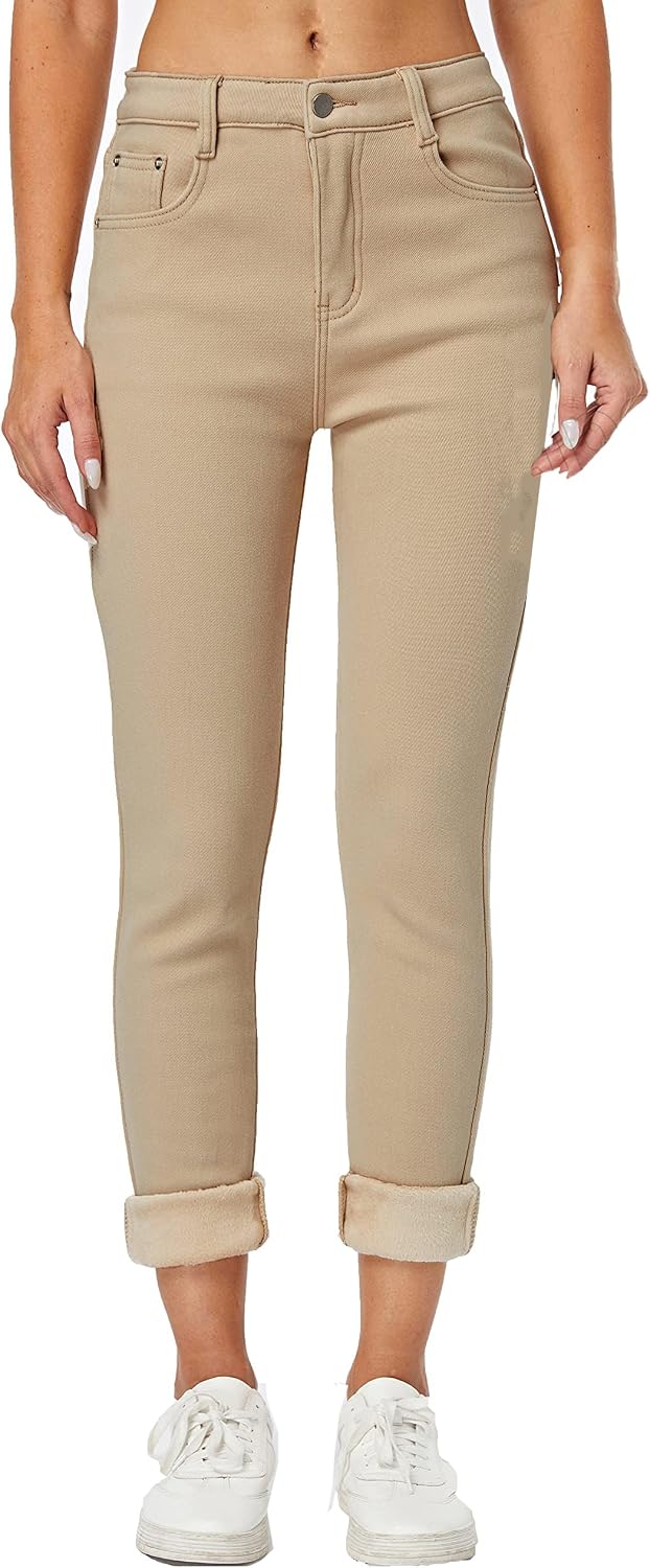 heipeiwa Women's Winter Jeans Fleece Lined Jeans Thermal Thick Skinny Denim Pants Slim Stretch Warm Jeggings