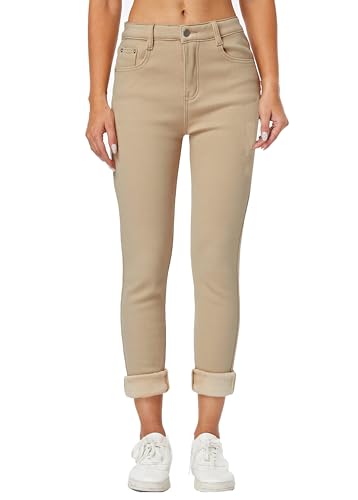 heipeiwa Women's Winter Jeans Fleece Lined Jeans Thermal Thick Skinny Denim Pants Slim Stretch Warm Jeggings