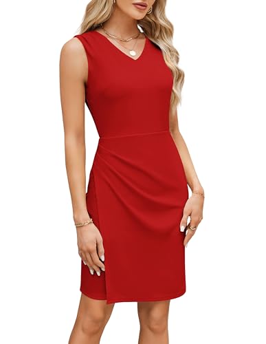 GRACE KARIN Sleeveless V-Neck Ruched Bodycon Wrap