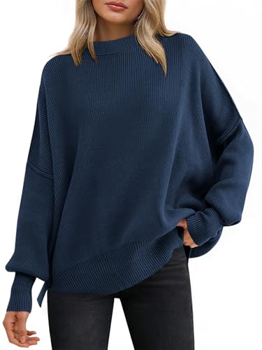 ANRABESS Side-Slit Crewneck