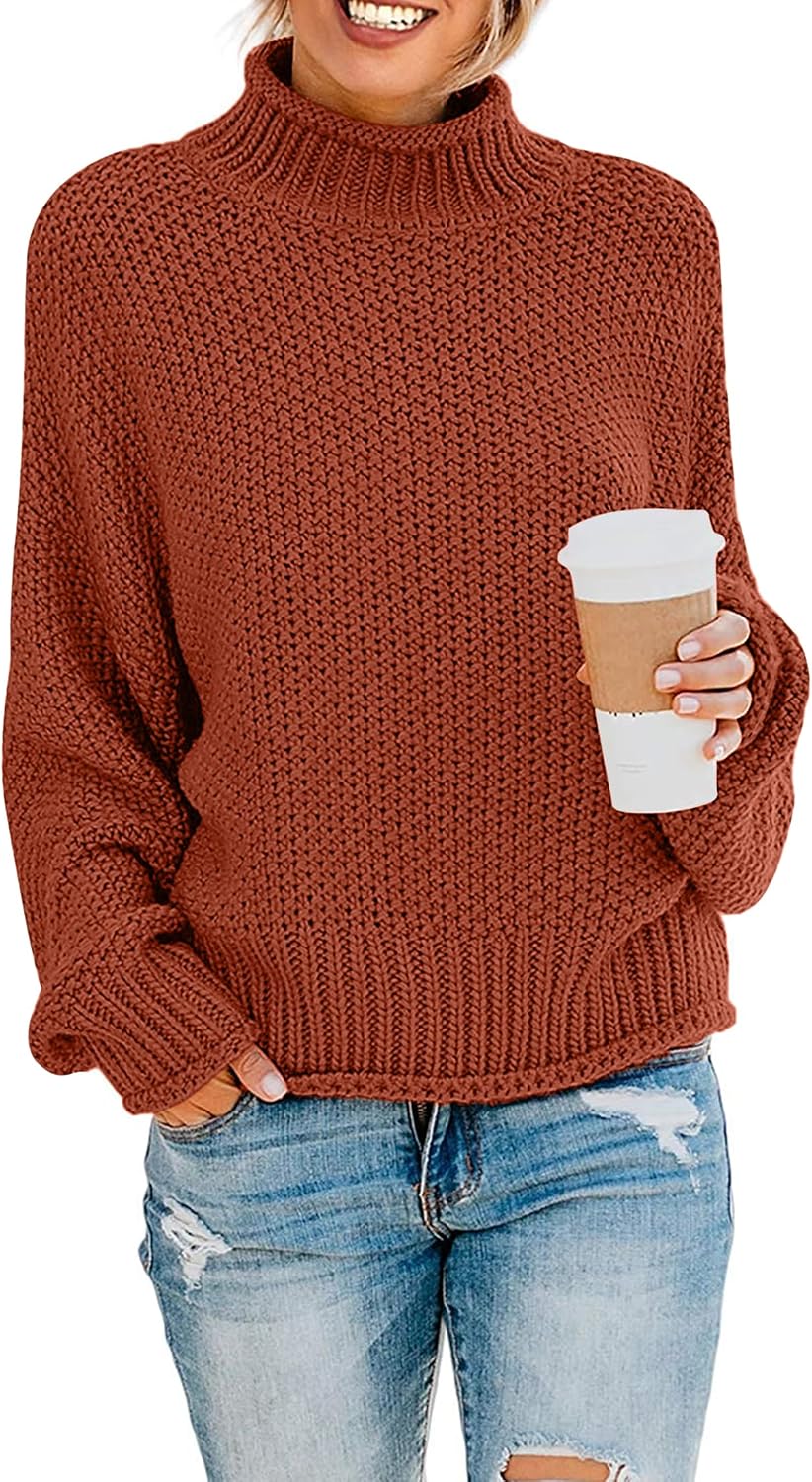 ZESICA Turtleneck Batwing Pullover