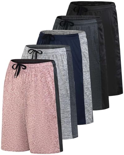 Real Essentials 5 Pack Active Quick Dry Fit Shorts
