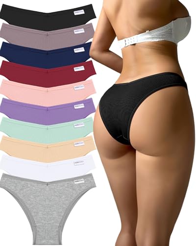 FINETOO 10-Pack Cotton Panties