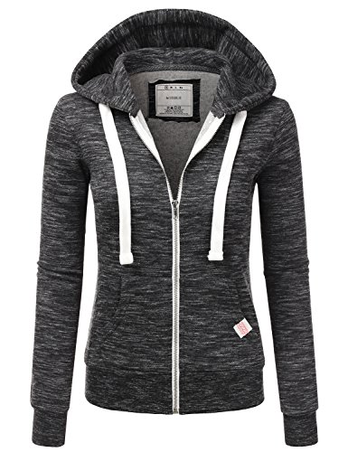 DOUBLJU Lightweight Thin Zip-Up Hoodie Jacket for Women with Plus Size