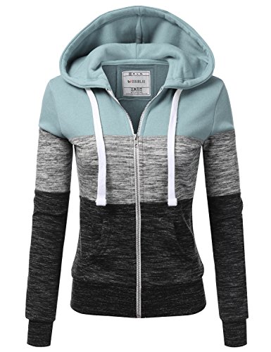 DOUBLJU Lightweight Thin Zip-Up Hoodie Jacket for Women with Plus Size
