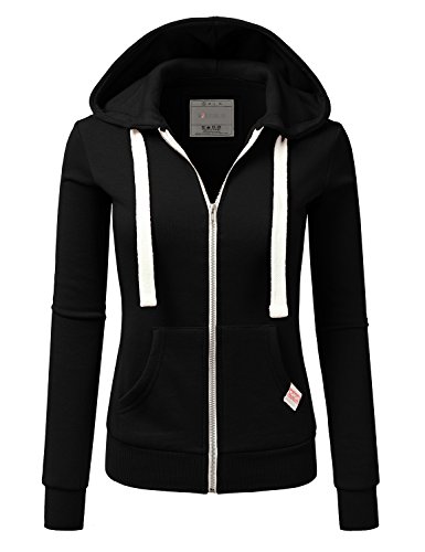 DOUBLJU Lightweight Thin Zip-Up Hoodie Jacket for Women with Plus Size