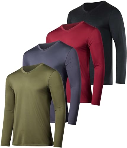 Real Essentials 4 Pack Dry-Fit Long Sleeve Tee