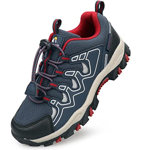 Boys Girls Hiking Trail Shoes Waterproof Slip Resistant Outdoor Trekking Walking Running Sneakers(Little/Big Kids)