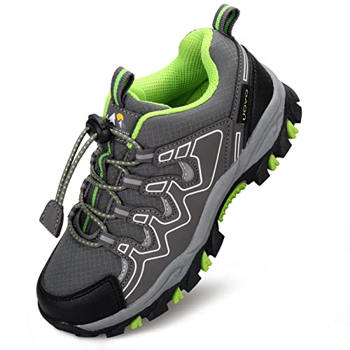 Boys Girls Hiking Trail Shoes Waterproof Slip Resistant Outdoor Trekking Walking Running Sneakers(Little/Big Kids)