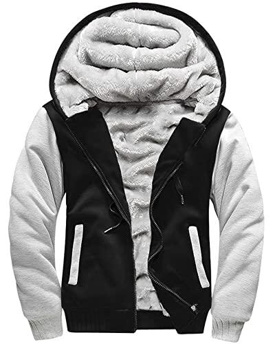 MACHLAB Men's Pullover Winter Workout Fleece Hoodie Jackets Full Zip Wool Warm Thick Coats