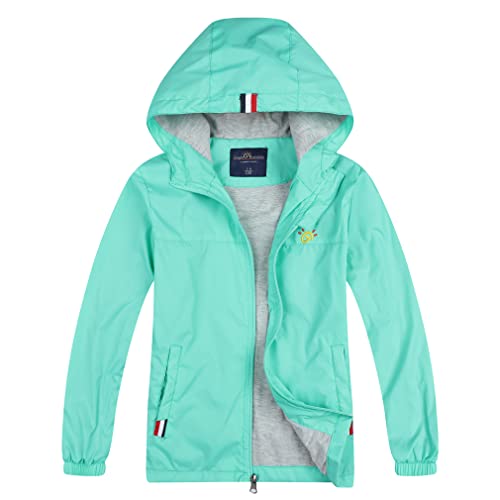 Jingle Bongala Boys Girls Lightweight Breathable Raincoat Waterproof Hooded Rain Jacket Windbreaker Easy to Fold