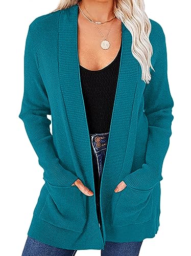 MEROKEETY Waffle Knit Cardigan