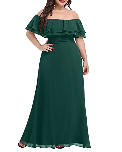 Pinup Fashion Off-The-Shoulder Chiffon Maxi