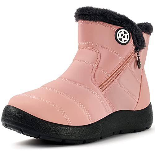 Hsyooes Womens Warm Fur Lined Winter Snow Boots