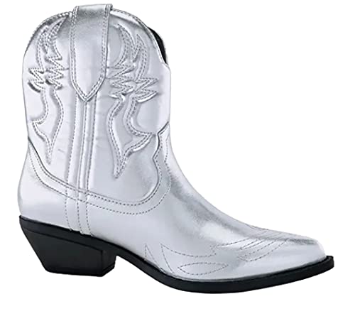 Soda Women Cowgirl Cowboy Western Stitched Ankle Boots Pointed Toe Short Booties Rigging-S (Wide Fit Available)