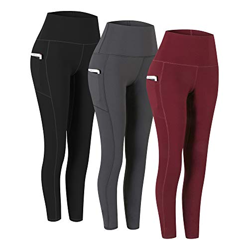 Fengbay 2 Pack High Waist Yoga Pants with Pockets, Tummy Control Workout Running Yoga Leggings for Women