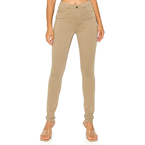 KHAKI & BLUE Womens The Everyday Garment-Dyed Skinny Jeans  Soft Stretchy High Rise Comfy Casual Pants
