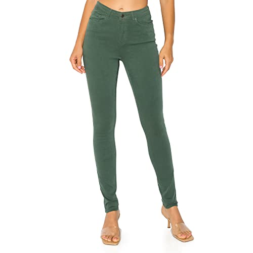 KHAKI & BLUE Womens The Everyday Garment-Dyed Skinny Jeans  Soft Stretchy High Rise Comfy Casual Pants