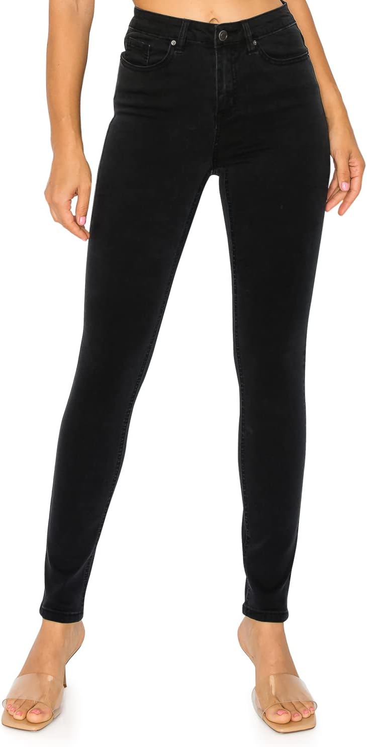 KHAKI & BLUE Womens The Everyday Garment-Dyed Skinny Jeans  Soft Stretchy High Rise Comfy Casual Pants