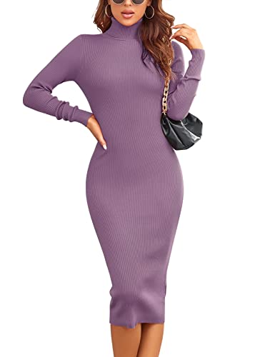 Rocorose Ribbed Turtleneck Midi