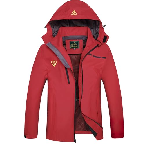 GIISAM Women's Waterproof Rain Jacket,Lightweight Windproof Full Zip Women's Packable Fall Raincoat Windbreaker with Hood