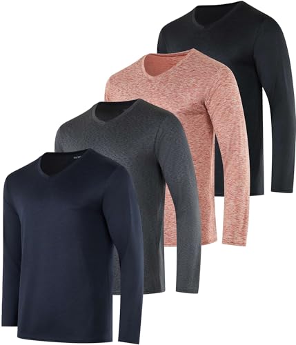 Real Essentials 4 Pack Dry Fit V-Neck