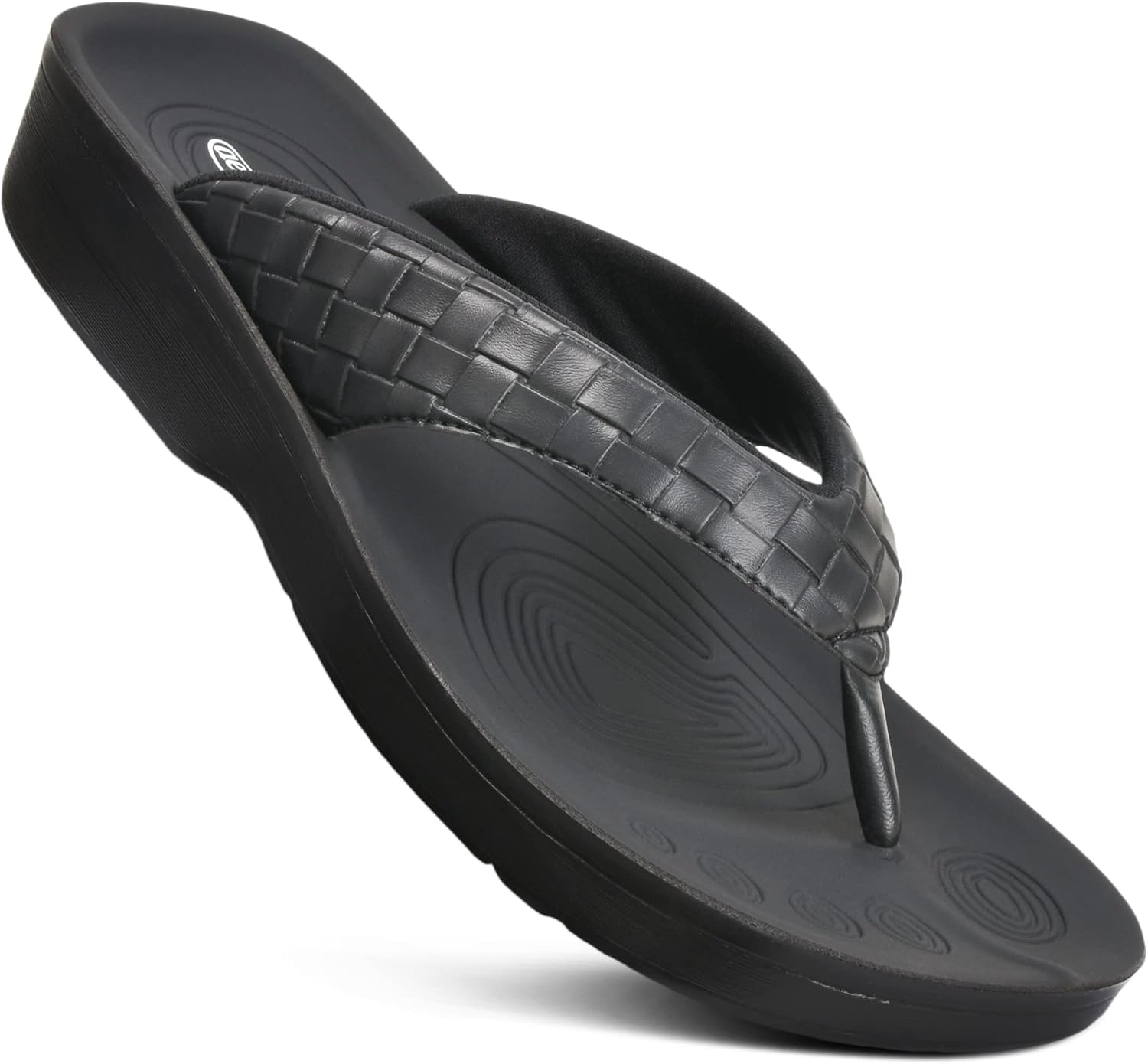 AEROTHOTIC Arch Support Flip Flops for women Stylish Cushioned Padded Straps with Soft Toe Post Slip on Footwear Dressy Travel Recovery Outdoor Comfortable Walking Women Sandals