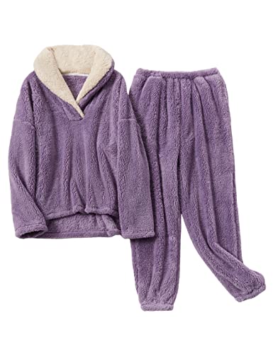 Yeokou Women's Fleece Pajama Set