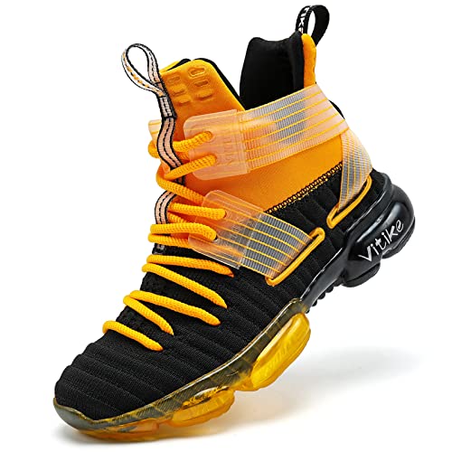 VITUOFLY Kids Basketball Shoes Boys Air Cushion Sneakers Girls Mid Top School Hoops Shoes Non-Slip Outdoor Sports Running Gym Comfortable Durable Little Kid/Big Kid