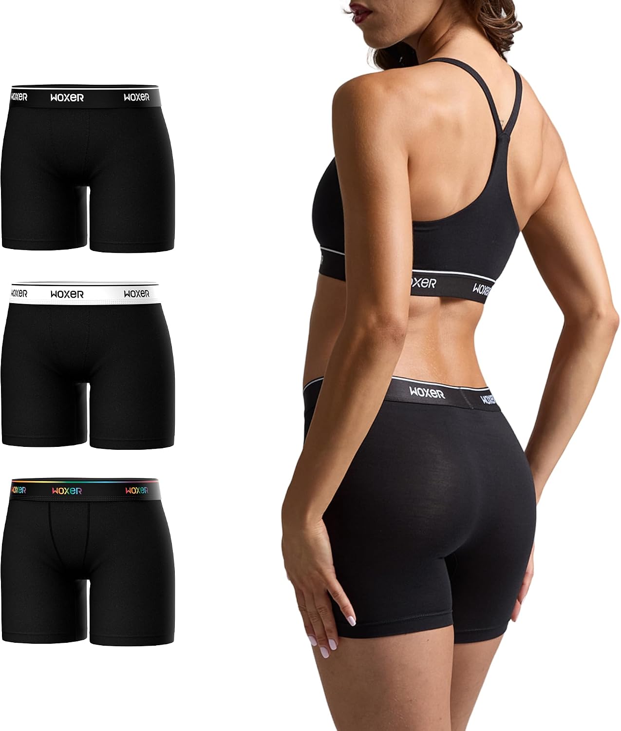 Woxer Boxer Shorts for Women - 5" Baller Boy Shorts Underwear for Women, Soft Modal - Seamless Chafe Free, No Show Underwear