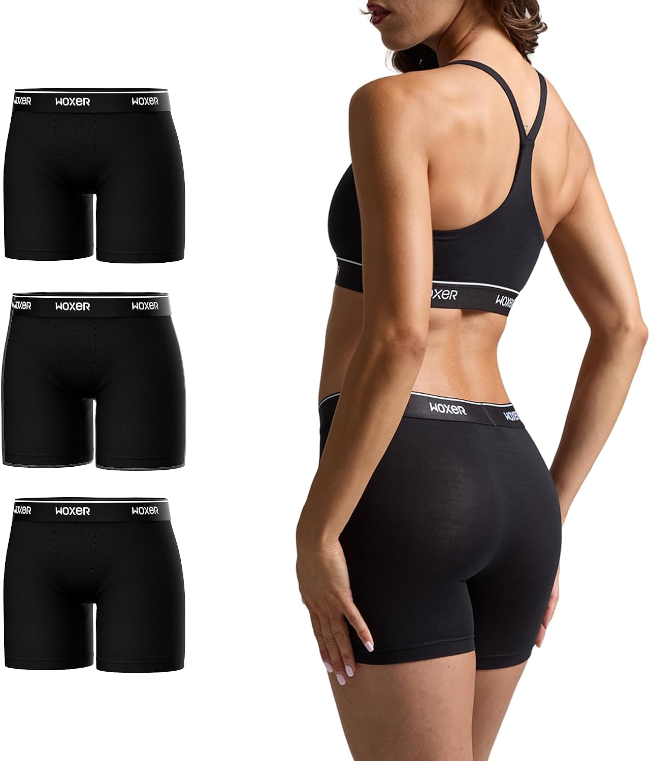 Woxer Boxer Shorts for Women - 5" Baller Boy Shorts Underwear for Women, Soft Modal - Seamless Chafe Free, No Show Underwear