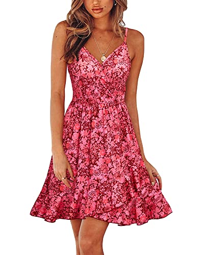 ULTRANICE Floral V‑Neck Ruffle Wrap