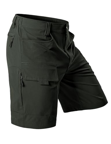 Hiauspor Men's Hiking Cargo Shorts 9"/10" Quick Dry Lightweight Waterproof for Golf Tactical Fishing Casual with 6 Pockets