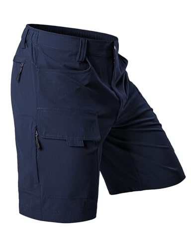 Hiauspor Men's Hiking Cargo Shorts 9"/10" Quick Dry Lightweight Waterproof for Golf Tactical Fishing Casual with 6 Pockets
