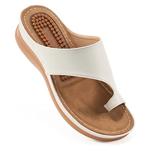 Aomigoct Sandals for Women Wedge Shoes: Comfortable Orthopedic Sandals Womens Dressy Summer Flip Flops Casual Walking Wedges