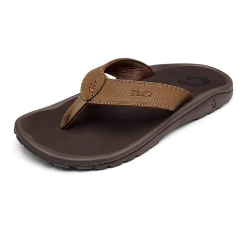 OLUKAI Ohana Men's Beach Sandals, Water Resistant Flip Flops, Arch Support & Comfort Fit, Lightweight & Durable, Enhanced Grip & Traction