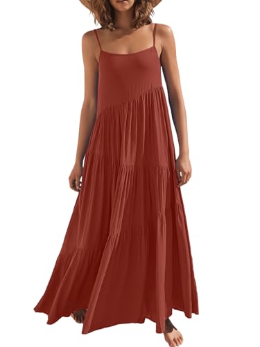 ANRABESS Women Summer Casual Loose Sleeveless Sundress Spaghetti Strap Flowy Boho Linen Beach Vacation Maxi Long Dress