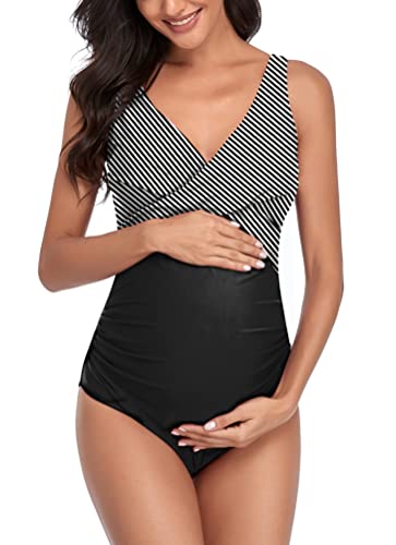 SUMMERSUNSHINE Maternity One Piece Swimwear Front Cross Pregnancy Swimsuit Bathing Suit Maternity Bikini