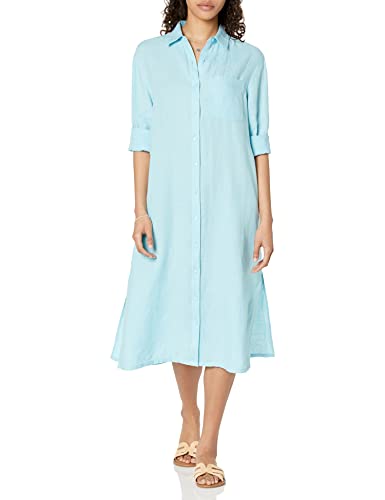 The Drop Women's Fiona Relaxed Linen Midi Shirt Dress