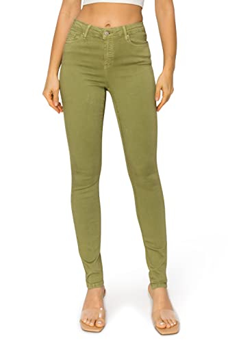KHAKI & BLUE Womens The Everyday Garment-Dyed Skinny Jeans  Soft Stretchy High Rise Comfy Casual Pants