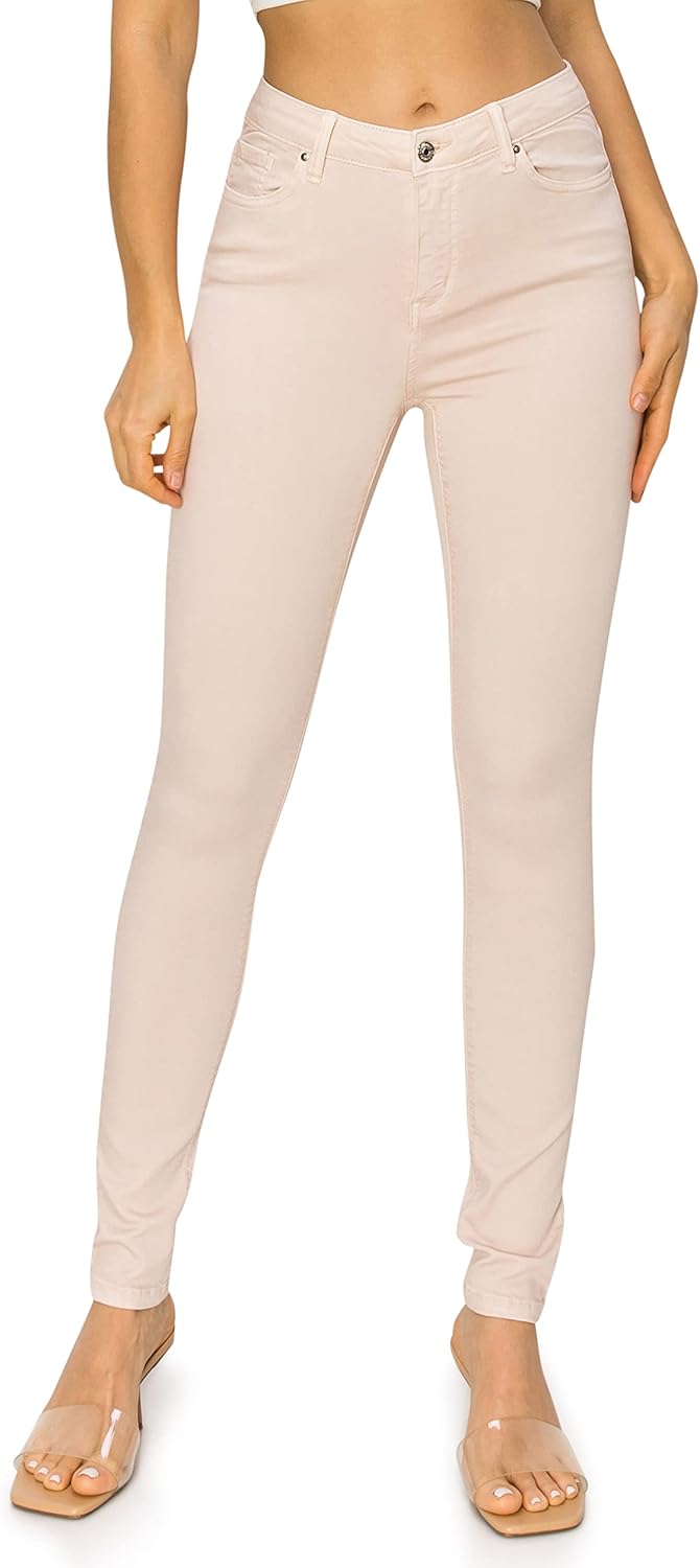 KHAKI & BLUE Womens The Everyday Garment-Dyed Skinny Jeans  Soft Stretchy High Rise Comfy Casual Pants