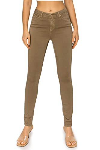 KHAKI & BLUE Womens The Everyday Garment-Dyed Skinny Jeans  Soft Stretchy High Rise Comfy Casual Pants