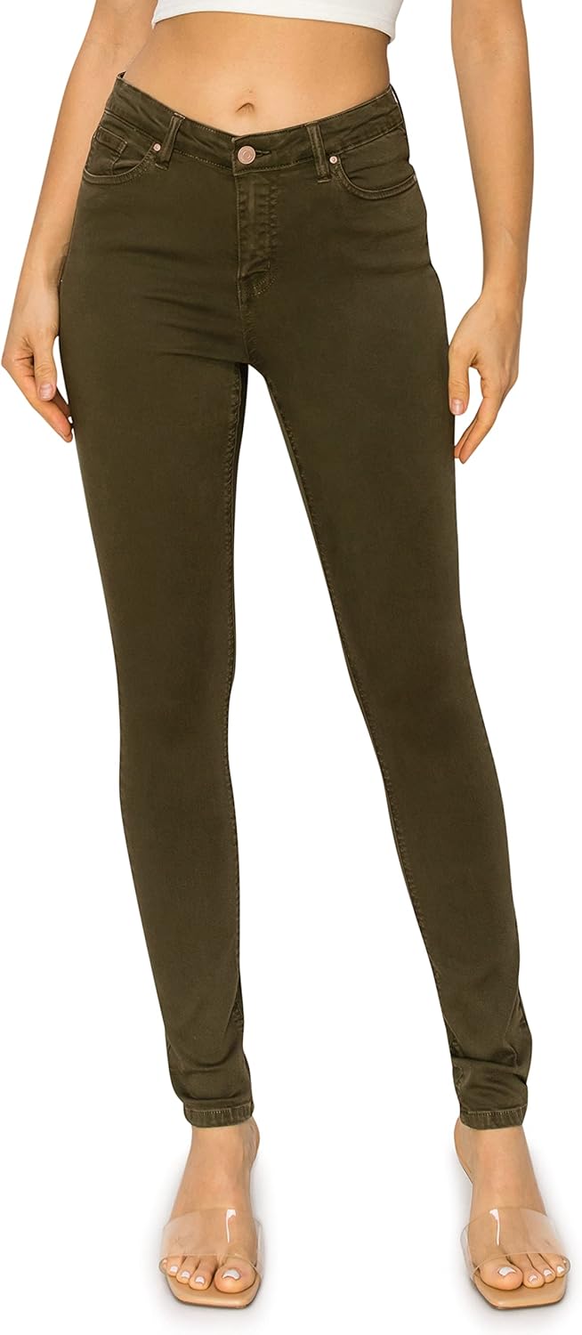 KHAKI & BLUE Womens The Everyday Garment-Dyed Skinny Jeans  Soft Stretchy High Rise Comfy Casual Pants