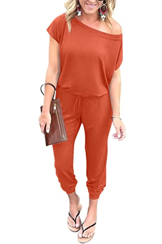 PRETTYGARDEN Jumpsuits for Women 2025 Dressy Casual Off Shoulder Romper Outfits Spring Vacation Travel Summer Lounge Clothes