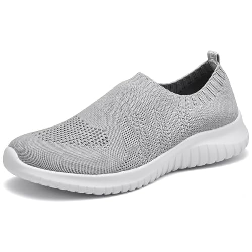 konhill Women's Slip On Sneakers Non Slip Walking Shoes Breathable Mesh Work Casual Lightweight Tennis Workout Shoes