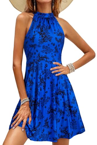 OUGES Halter Floral Sundress (Light)
