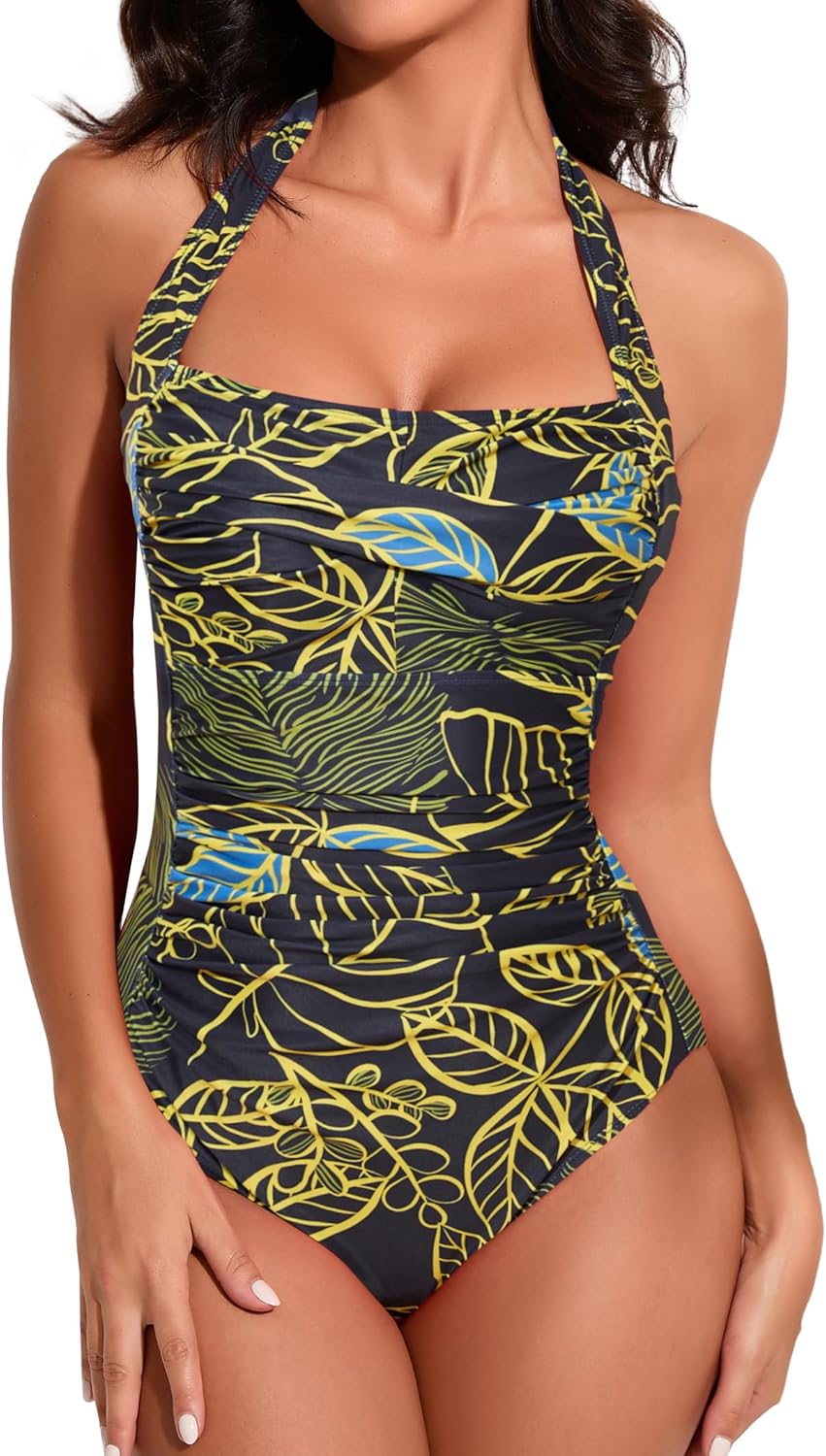 Smismivo Ruched Halter One Piece