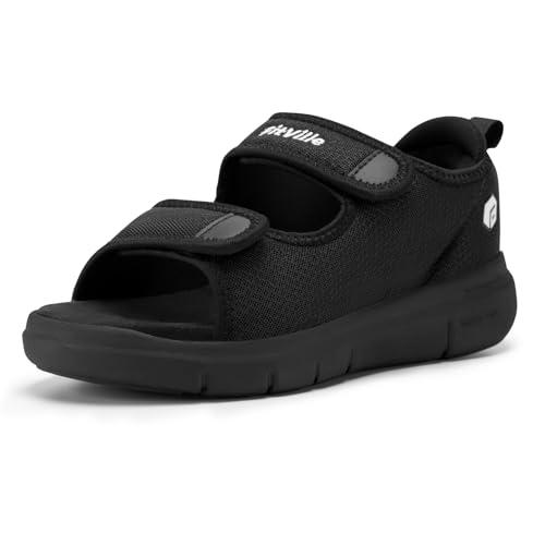 FitVille Diabetic Sandals for Men Wide Width with Arch Support, Men Diabetic Sandals Adjustable