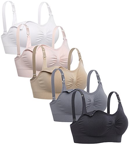 Lataly Womens Seamless Nursing Bra Sleeping Maternity Bralette for Breastfeeding Pack of 3